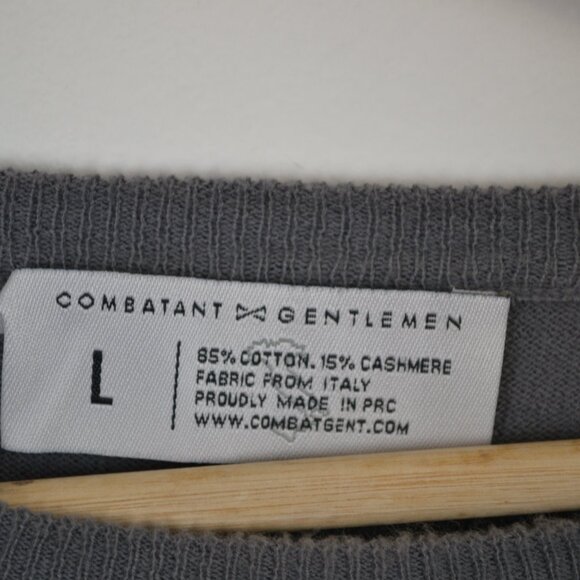 Combatant Gentlemen Mens L Cashmere Cotton Crew Neck Pullover Stretch Sweater - Picture 7 of 7
